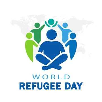 Refugee world day people map logo イラスト素材
