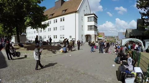 Refugees camp in Germany Stock Footage 62638941