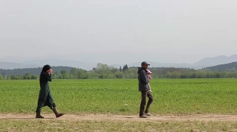 Refugees in Idomeni Stock Footage 64847243