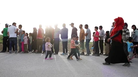 Refugees in Idomeni Stock Footage 64847333