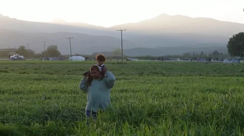 Refugees in Idomeni Stock Footage 64847427