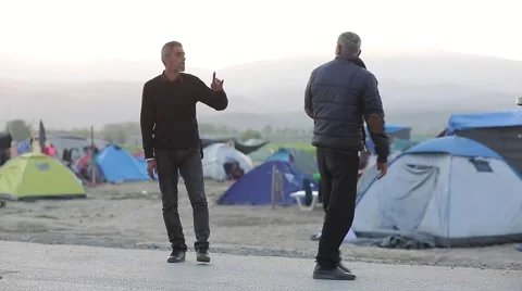 Refugees in Idomeni Stock Footage 64847441