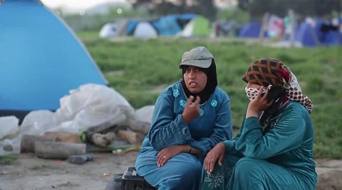 Refugees in Idomeni Stock Footage 64847479