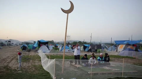Refugees in Idomeni Stock Footage 64847580