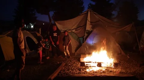 Refugees in Idomeni Stock Footage 64847728