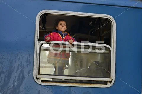 Refugees leaving Hungary Stock Photos