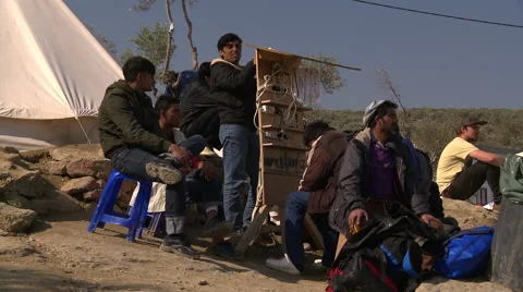 Refugees at Lesbos Greece Stock Footage 61571775