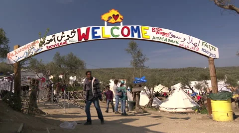 Refugees at Lesbos Greece Stock Footage 61571792