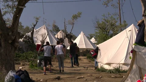 Refugees at Lesbos Greece Stock Footage 61571795