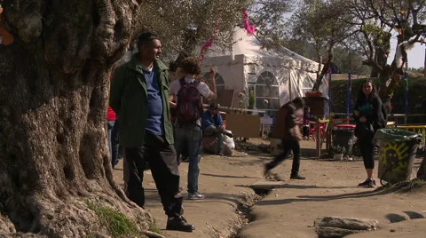 Refugees at Lesbos Greece Stock Footage 61571824