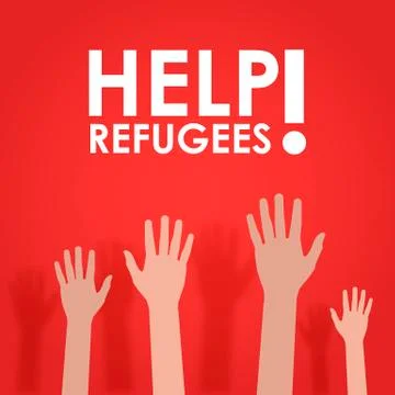 Refugees need help Stock Illustration