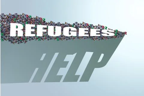 Refugees need help Stock Illustration