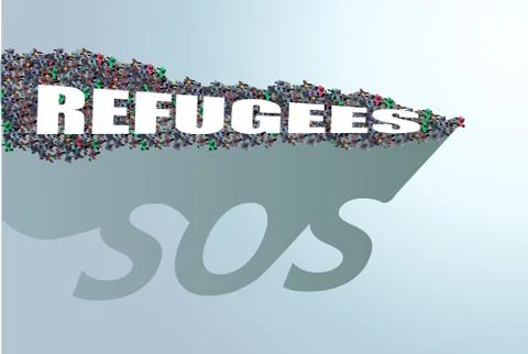 Refugees need help Stock Illustration
