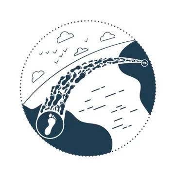 Refugees symbol as the concept Illustrazione stock