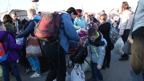 Refugees from Ukraine Stock Footage 181622822