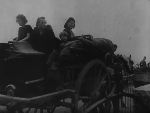 Refugees on wagon Stock Footage 221532980
