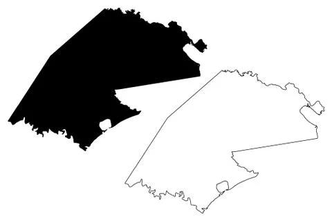 Refugio County, Texas (Counties in Texas, United States of America,USA, U.S., Stock Illustration