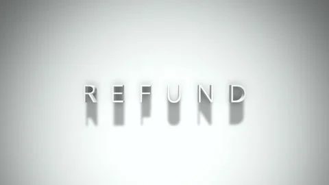 Refund 3D title animation with shadows on a white background Video stock 297801809