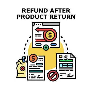 Refund after product return payment concept illustration Stock Illustration