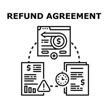 Refund agreement process with online transaction concept Stock Illustration