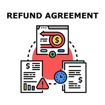 Refund agreement process with online transaction concept Stock Illustration