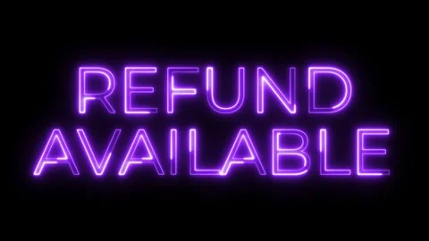 Refund Available Neon Text Animation Video stock 318339297