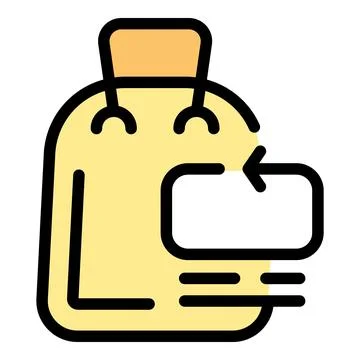 Refund bag icon vector flat Stock Illustration