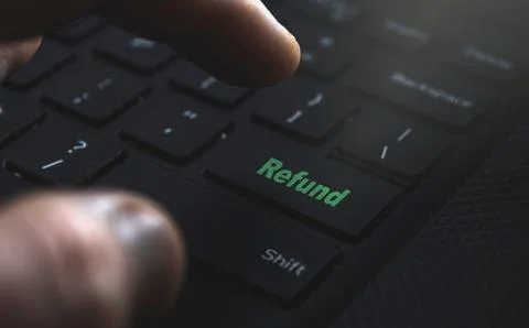 Refund button on keyboard Stock Photos