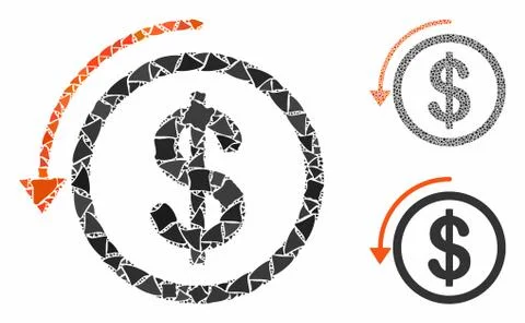Refund Composition Icon of Rugged Elements Illustrazione stock
