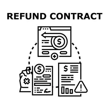 Refund contract document providing money back guarantee concept Stock Illustration