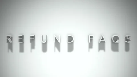 Refund faqs 3D title animation with shadows on a white background Video stock 297672614