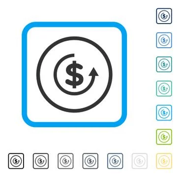 Refund Framed Vector Icon Stock Illustration