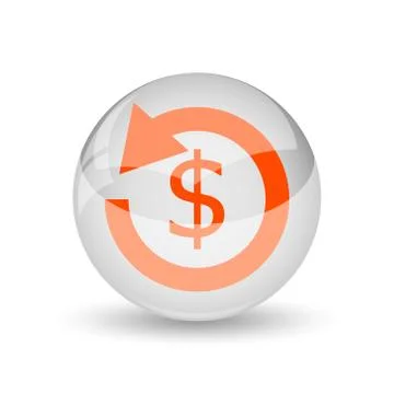 Refund icon. Internet button on white background.. 스톡 일러스트