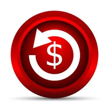 Refund icon. Internet button on white background.. Stock Illustration