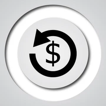 Refund icon. Internet button on white background.. Stock Illustration