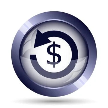 Refund icon. Internet button on white background.. 스톡 일러스트