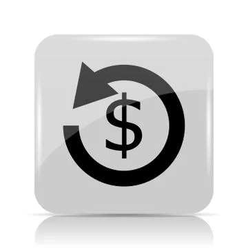Refund icon. Internet button on white background.. 스톡 일러스트