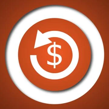 Refund icon. Internet button on white background. . Illustrazione stock