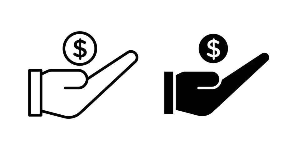 Refund icon set modern line and solid style collection. Stockillustratie