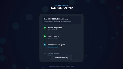 Refund Order Tracker Interface UI Design Stock Footage 346739300