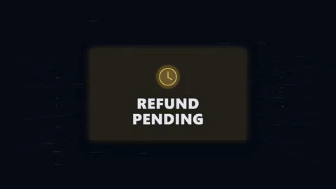 Refund Pending Status with Yellow Clock Icon Digital Payment Transaction Graphic Stock Footage 346332408