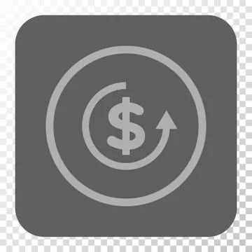 Refund Rounded Square Button Illustrazione stock