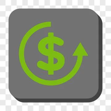 Refund Rounded Square Button Stock Illustration