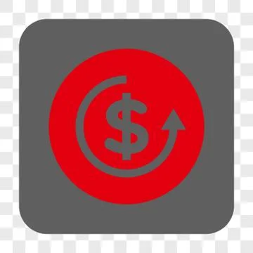 Refund Rounded Square Button Stock Illustration