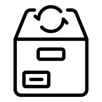 Refund store icon outline vector. Box shipment Illustrazione stock