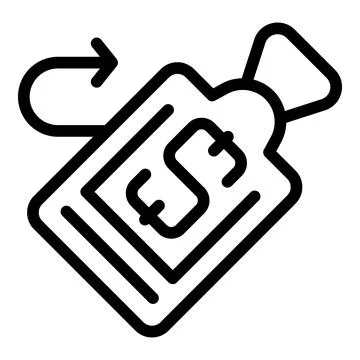 Refund tag icon outline vector. Box shipment Stock Illustration