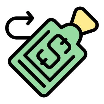 Refund tag icon vector flat Stock Illustration