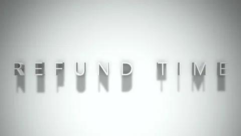 Refund time 3D title animation with shadows on a white background Video stock 297802254