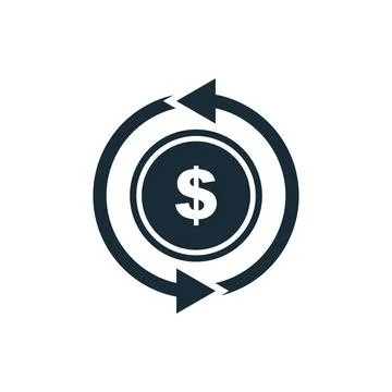 Refund, Transfer or Cash Back Dollar Icon Design Template Elements Stock Illustration
