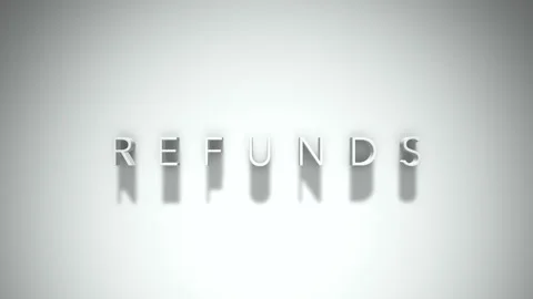 Refunds 3D title animation with shadows on a white background Video stock 297671909
